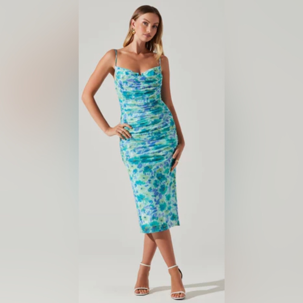 ASTR S Malta Ruched Mesh Bodycon Dress